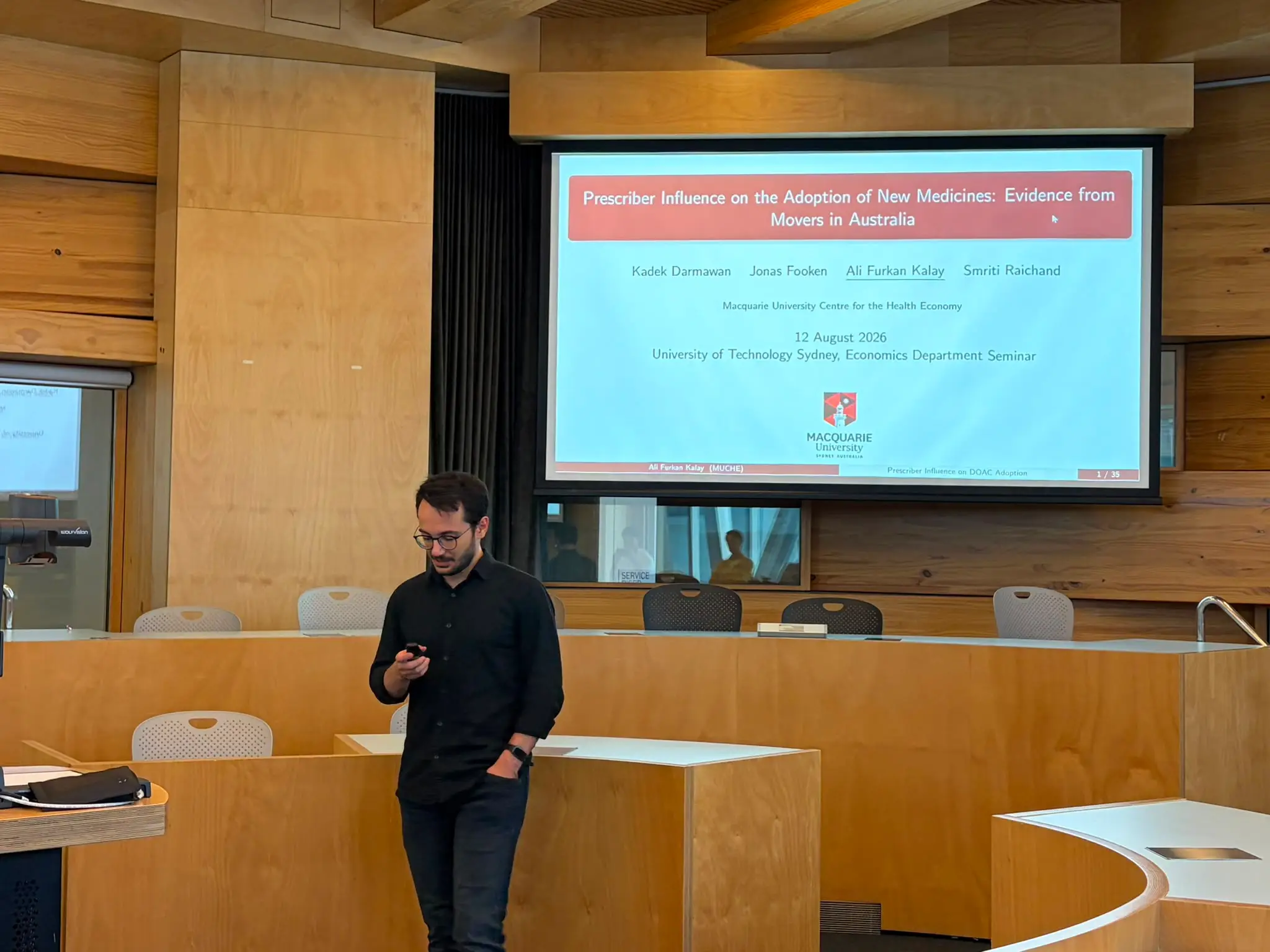 Presentation at the UTS Department of Economics